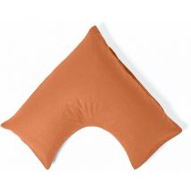 Taie d'oreiller orthopédique en lin lavé Orange - Homescapes