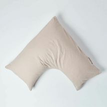 Taie d'oreiller orthopédique en lin lavé Beige - Homescapes