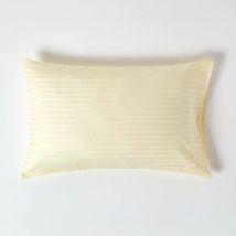 Taie d'oreiller en satin de coton égyptien Jaune pastel 330 fils 50 x 75 cm - Homescapes