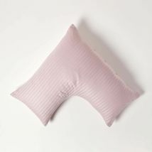 HOMESCAPES Taie d'oreiller spécial oreiller cervical en coton égyptien 330 fils Forme V violet