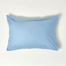 Taie d'Oreiller rectangulaire coton égyptien Bleu 200 fils - 50x75cm - Homescapes