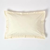 Taie d'Oreiller rectangulaire coton égyptien Crème 200 fils - Homescapes