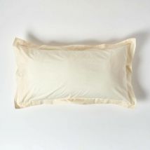 Taie d'Oreiller rectangulaire coton égyptien Crème 200 fils - 50x90cm - Homescapes