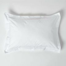 Taie d'Oreiller rectangulaire coton égyptien Blanc 200 fils - 50x75cm - Homescapes