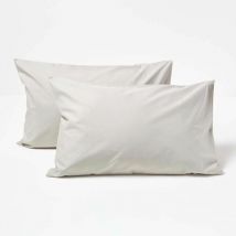Taies d'oreiller enfant 40 x 60 cm en coton égyptien 200 fils Gris, Lot de 2 - Homescapes