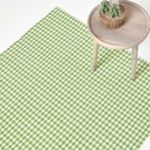 Homescapes - Tapis carreaux Vichy Vert, 70x120 cm
