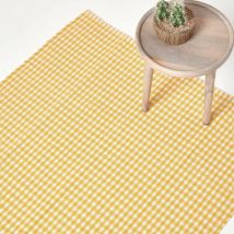 Homescapes - Tapis carreaux Vichy Jaune, 60x90 cm