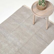 Homescapes - Tapis Chenille uni en 100% coton Gris clair - 90 x 150 cm