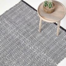 Homescapes - Tapis Chindi noir et blanc - Trance - 120 x 170 cm