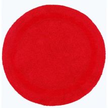 Tapis de bain rond en coton, 80 cm – Rouge - Homescapes