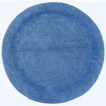 Tapis de bain rond en coton, 80 cm – Bleu cobalt - Homescapes