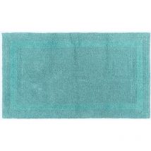 Tapis de bain en coton, 50 x 80 cm – Bleu aqua - Homescapes
