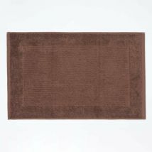 Tapis de Bain Uni 100% Coton Turc Chocolat - Homescapes