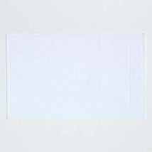 Tapis de Bain Uni 100% Coton Turc Blanc - Homescapes