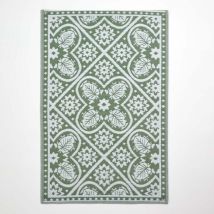 Homescapes - Tapis d'extérieur vert à motif carrelage, 182 x 122 cm