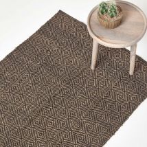 Homescapes - Tapis jute motif géométrique - Noir 60 x 100 cm