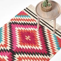 Homescapes - Tapis Kilim en laine à motif géométrique multicolore - Manila - 160 x 230 cm