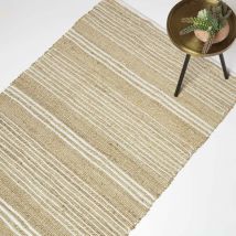 Homescapes - Tapis naturel en jute et coton Arlyn, 90 x 150 cm