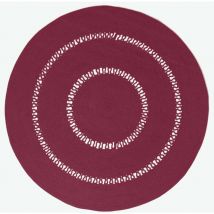 Homescapes - Tapis rond tissé à plat en coton ajouré Prune, 120 cm