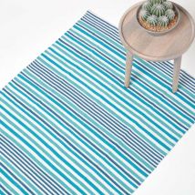 Homescapes - Tapis Scandinave rayé Bleu 120 x 180 cm
