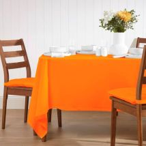 HOMESCAPES Tischdecke aus 100% Baumwolle, 138 x 228 cm, orange