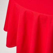 Tischdecke aus 100% Baumwolle, 180 cm rund, rot - Homescapes