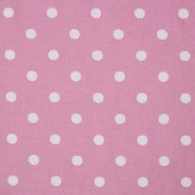 Tissu en coton à pois Rose - Homescapes
