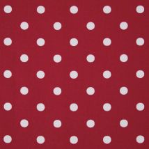 Tissu en coton à pois Rouge - Homescapes