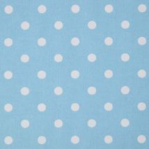 Tissu en coton à pois Bleu - Homescapes