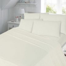 180 Thread Count Duvet Cover Set Bedding Cream Super King - Homespace Direct