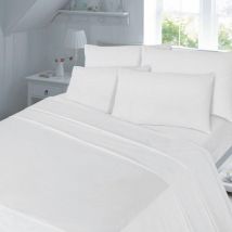 180 Thread Count Duvet Cover Set Bedding White Super King - Homespace Direct