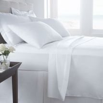 400 Thread Count 100% Egyptian combed cotton Fitted Sheets White Single - Homespace Direct