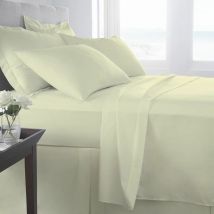 Homespace Direct - 400 Thread Count 100% Egyptian combed cotton Flat Sheets Cream Super King - Cream