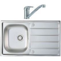 Homestyle - KD100 Kitchen Sink 1.0 Kona Reversible Drainer Stainless Steel & Tap