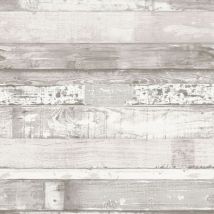 Homestyle - Papier peint Wood Blanc cassé et gris Noordwand