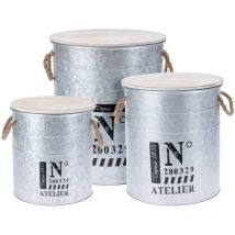 Ensemble de boîtes de rangement avec corde 3 pcs Zinc h&s Collection