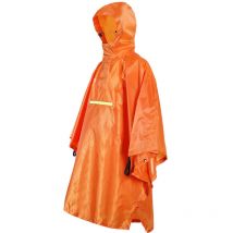 Hommes Femmes Impermeable Vetements de pluie impermeables avec reflecteur Poncho anti-pluie avec bande reflechissante, orange