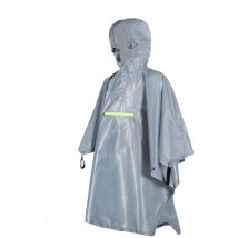 Hommes Femmes Impermeable Vetements de pluie impermeables avec reflecteur Poncho anti-pluie avec bande reflechissante, gris