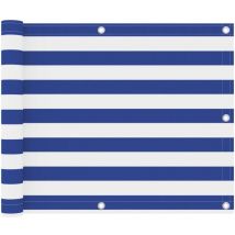Balkon-Sichtschutz Weiß und Blau 75x500 cm Oxford-Gewebe - Hommoo