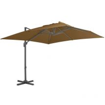 Hommoo Cantilever Umbrella with Aluminium Pole 300x300 cm Taupe