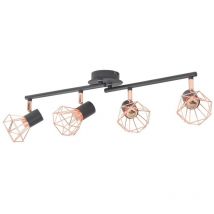 Ceiling Lamp with 4 Spotlights E14 Black and Copper VD10500 - Hommoo
