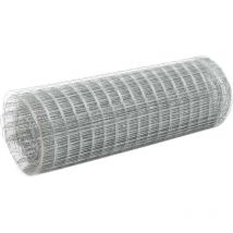 Chicken Wire Fence Galvanised Steel 10x0.5 m Silver VD05504 - Hommoo