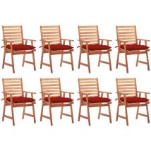 Hommoo - Furniture Limited - Sillas comedor de jardín y cojines 8 uds