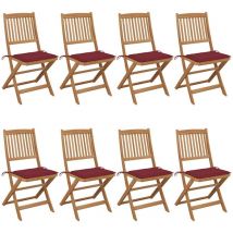 The Living Store - Furniture Limited - Sillas de jardín plegables 8 uds y cojines
