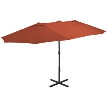 Sweiko - Sombrilla con poste de aluminio 460 x 270 cm naranja 020008137
