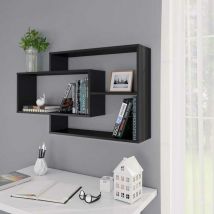 Wall Shelves Black 104x24x60 cm Chipboard VD31354 - Hommoo