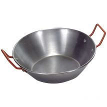 Polierte Eisenpfanne mit Griffen 60 cm.