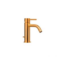 Paffoni - Honey Gold gebürstete Waschtischarmatur mit automatischem Ablaufventil 1'1/4G Light Serie LIG075HGSP Messing - Honey Gold Spazzolato