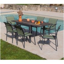 Honfleur beziers chene - Ensemble table et chaises de jardin - 6 places - Vert