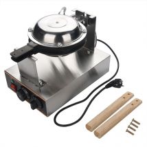 Qiyao - Hong Kong Eierwaffeleisen Eierkuchenmaschine Edelstahl elektrisch antihaftbeschichtet rotierend professionell 220 v 1400 w